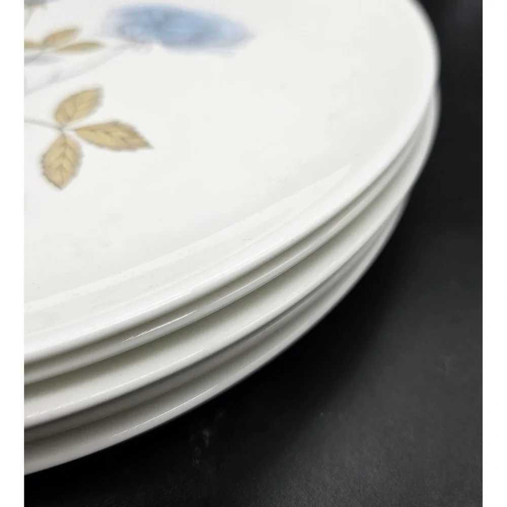 Set/6 Vintage Wedgwood Ice Rose Dinner Plate 10.5